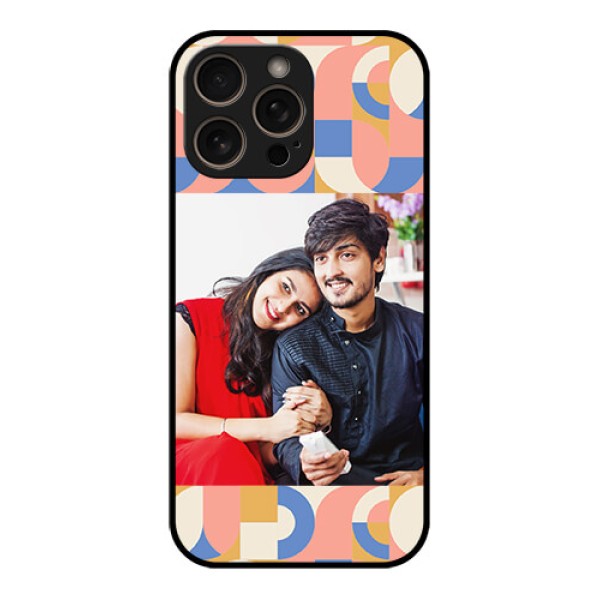 iPhone 16 Pro Custom Glass Phone Case - Semi - Circle Maze Pattern Design iPhone 16 Pro Custom Glass Phone Case - Semi - Circle Maze Pattern Design