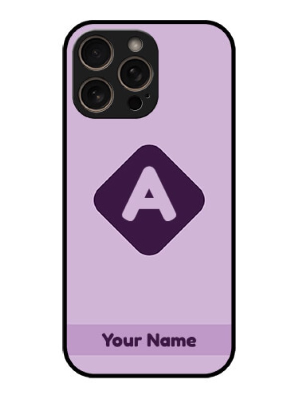 Custom iPhone 16 Pro Custom Glass Phone Case - Custom Letter In Curved Badge Design