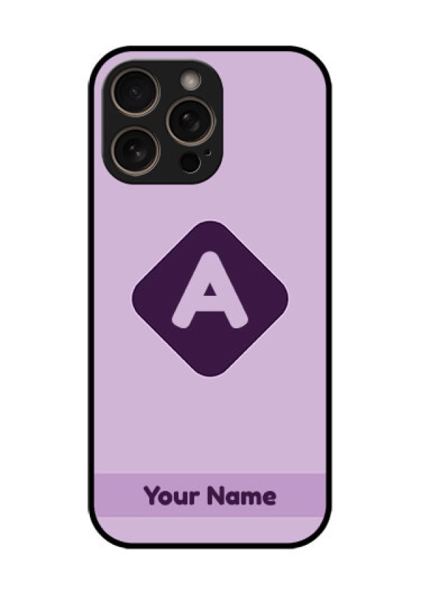 iPhone 16 Pro Custom Glass Phone Case - Custom Letter In Curved Badge Design