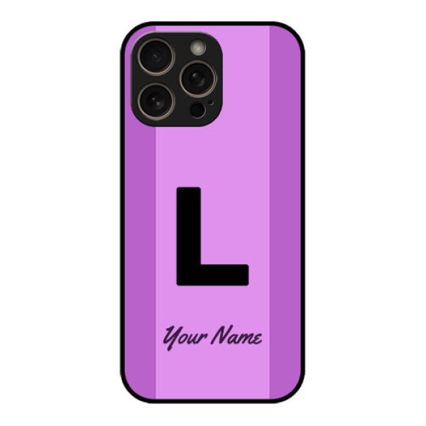 iPhone 16 Pro Custom Glass Phone Case - Tricolor Custom Text Design iPhone 16 Pro Custom Glass Phone Case - Tricolor Custom Text Design