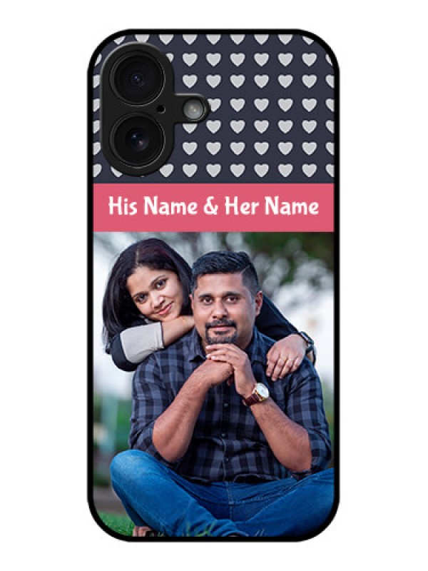 Custom iPhone 16 Custom Glass Phone Case - Love Symbols Design