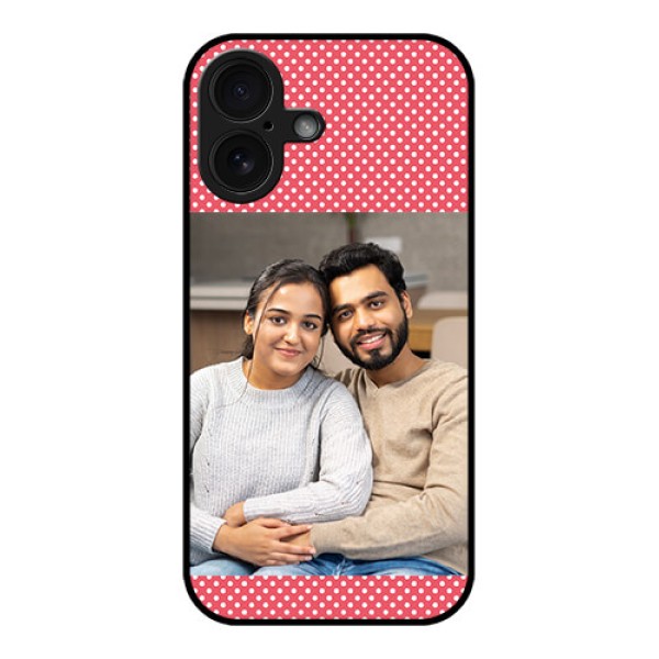 iPhone 16 Custom Glass Phone Case - White Dotted Design