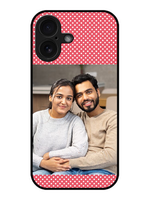 Custom iPhone 16 Custom Glass Phone Case - White Dotted Design