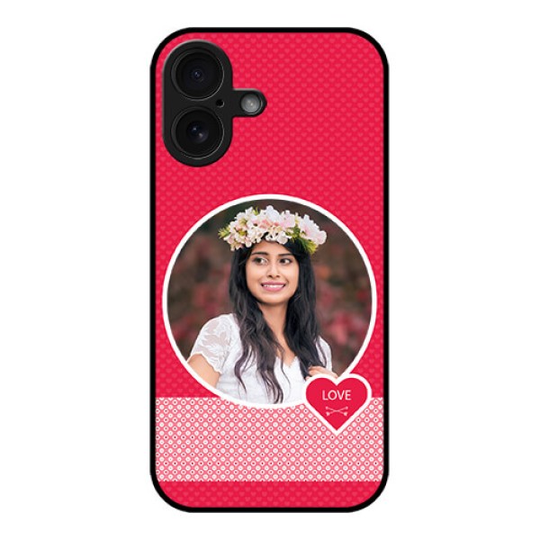 iPhone 16 Custom Glass Phone Case - Pink Color Pattern Design