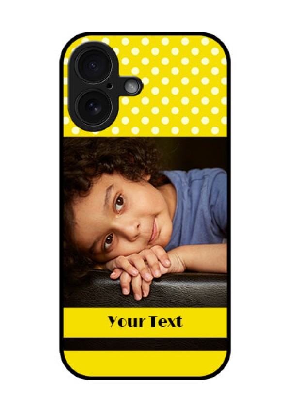 iPhone 16 Custom Glass Phone Case - Bright Yellow Case Design