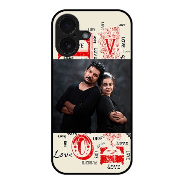 iPhone 16 Custom Glass Phone Case - Trendy Love Design Case