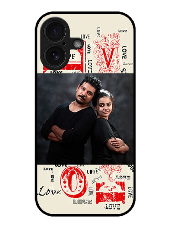 Custom iPhone 16 Custom Glass Phone Case - Trendy Love Design Case