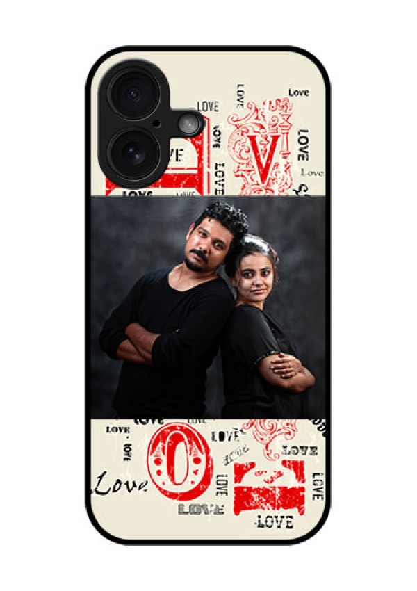 iPhone 16 Custom Glass Phone Case - Trendy Love Design Case