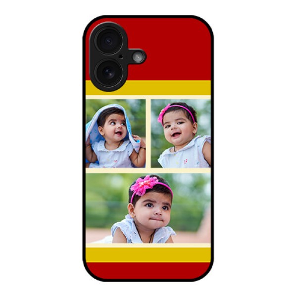 iPhone 16 Custom Glass Phone Case - Multiple Pic Upload Design iPhone 16 Custom Glass Phone Case - Multiple Pic Upload Design