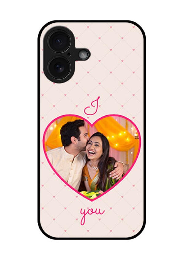 iPhone 16 Custom Glass Phone Case - Heart Shape Design