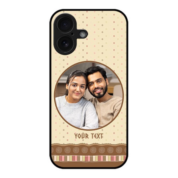iPhone 16 Custom Glass Phone Case - Brown Dotted Mobile Case Design iPhone 16 Custom Glass Phone Case - Brown Dotted Mobile Case Design