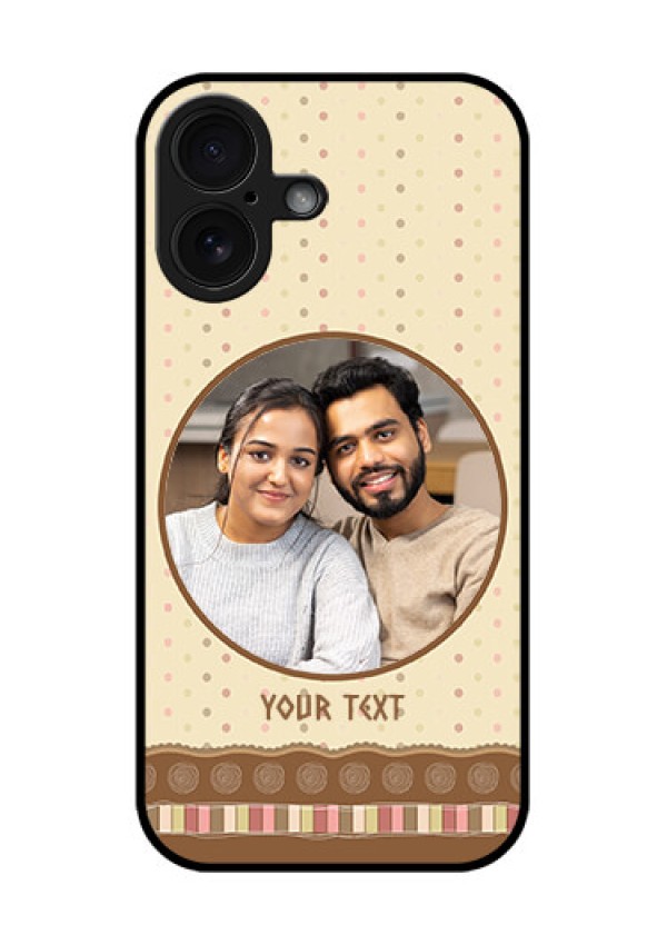 iPhone 16 Custom Glass Phone Case - Brown Dotted Mobile Case Design