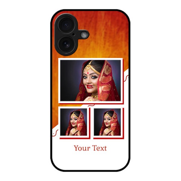 iPhone 16 Custom Glass Phone Case - Wedding Memories Design iPhone 16 Custom Glass Phone Case - Wedding Memories Design