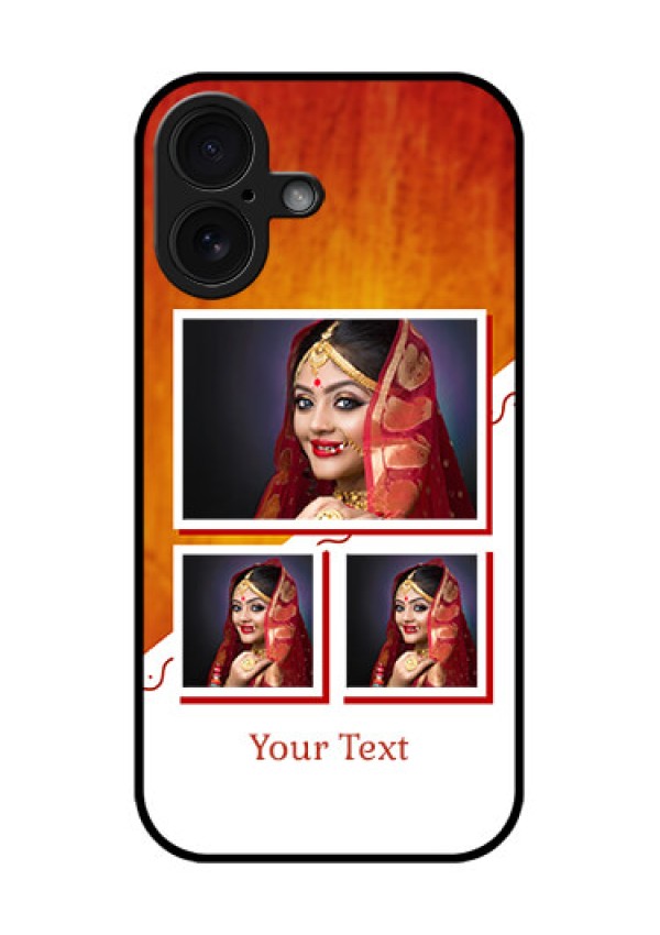 iPhone 16 Custom Glass Phone Case - Wedding Memories Design