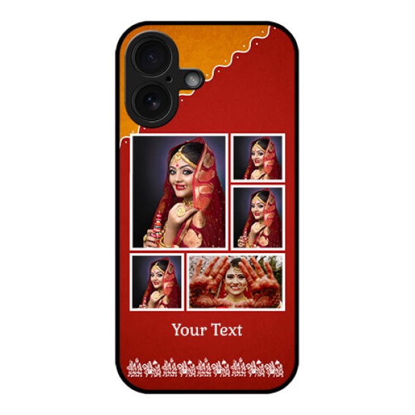 iPhone 16 Custom Glass Phone Case - Wedding Pic Upload Design iPhone 16 Custom Glass Phone Case - Wedding Pic Upload Design