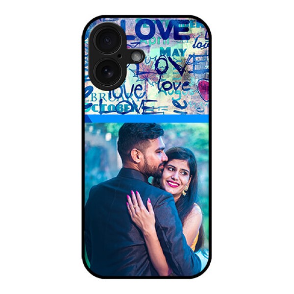 iPhone 16 Custom Glass Phone Case - Colorful Love Design