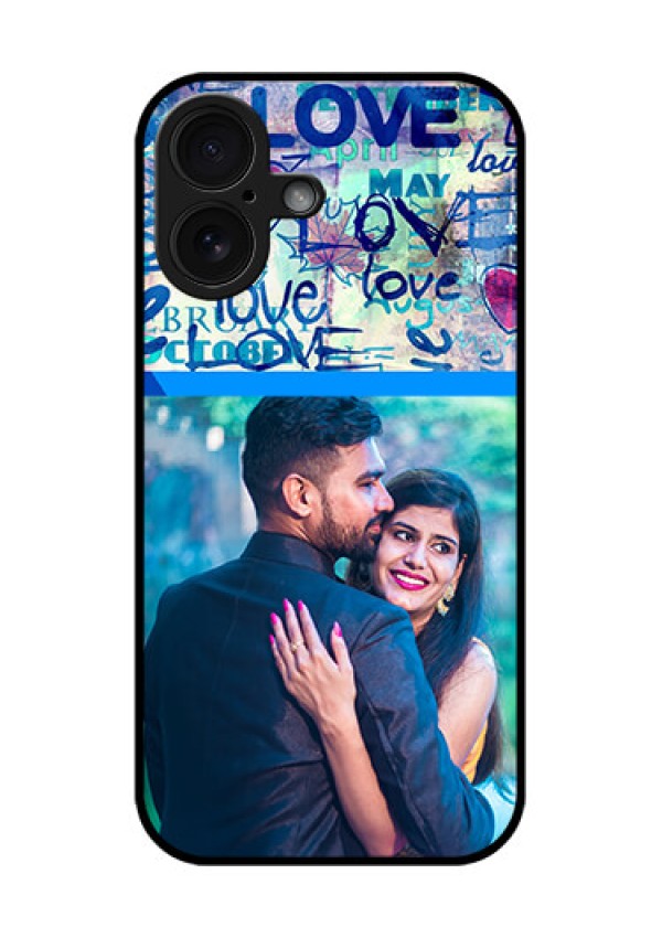 iPhone 16 Custom Glass Phone Case - Colorful Love Design