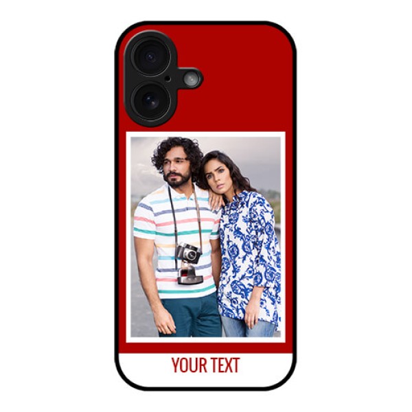 iPhone 16 Custom Glass Phone Case - Red Color Design
