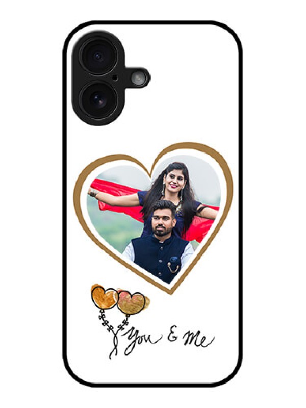 Custom iPhone 16 Custom Glass Phone Case - You and Me Design