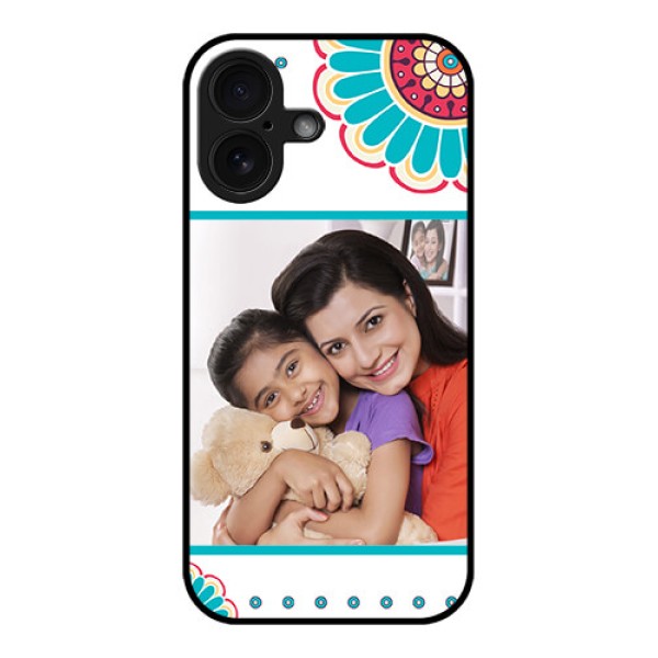 iPhone 16 Custom Glass Phone Case - Flower Design