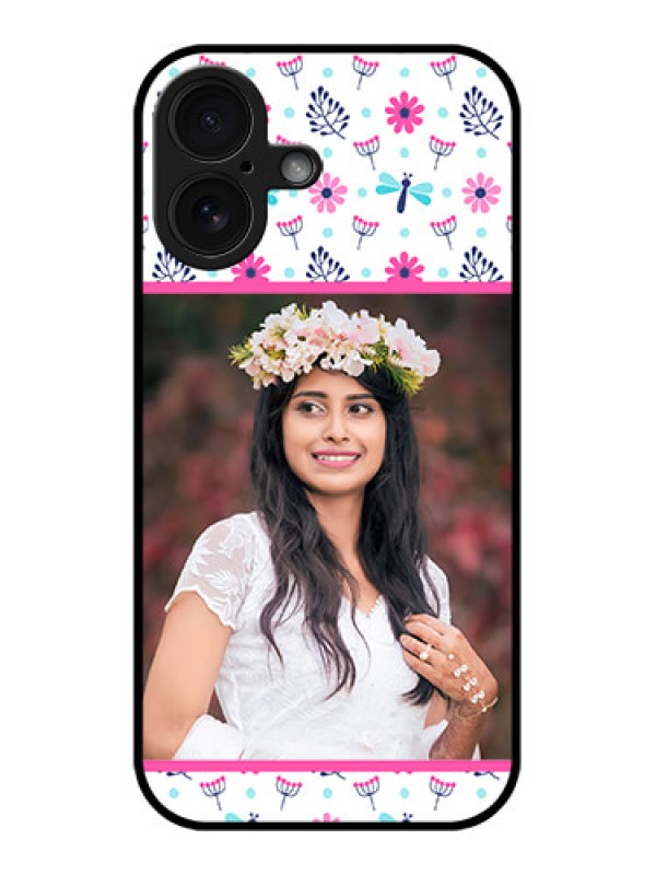 Custom iPhone 16 Custom Glass Phone Case - Colorful Flower Design