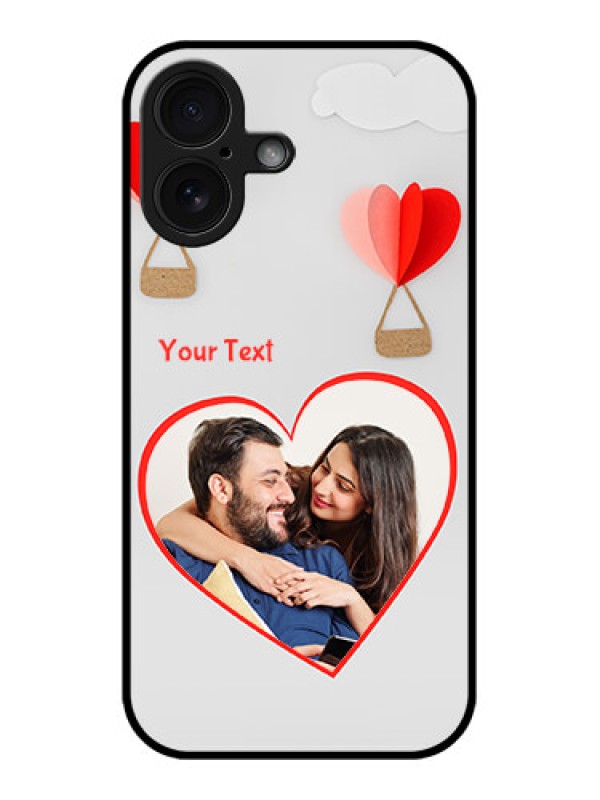 Custom iPhone 16 Custom Glass Phone Case - Parachute Love Design