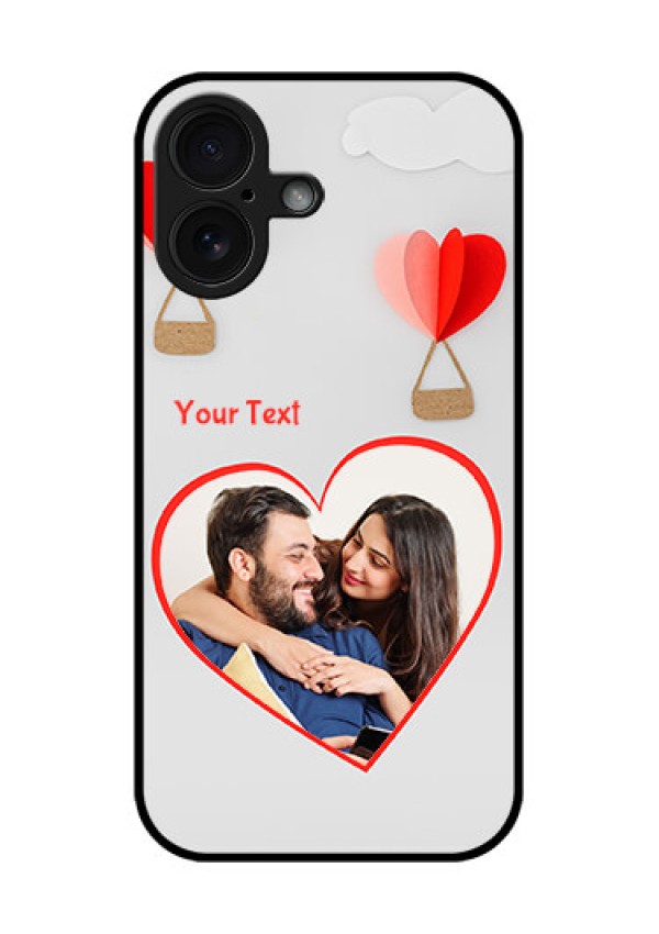 iPhone 16 Custom Glass Phone Case - Parachute Love Design