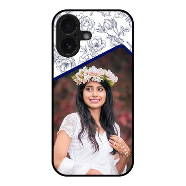 iPhone 16 Custom Glass Phone Case - Classy Floral Design