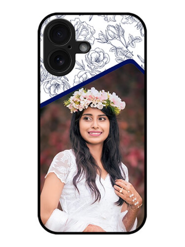 Custom iPhone 16 Custom Glass Phone Case - Classy Floral Design