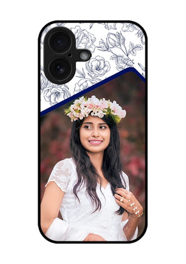 iPhone 16 Custom Glass Phone Case - Classy Floral Design