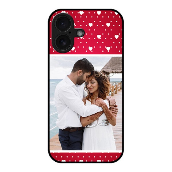 iPhone 16 Custom Glass Phone Case - Hearts Mobile Case Design iPhone 16 Custom Glass Phone Case - Hearts Mobile Case Design