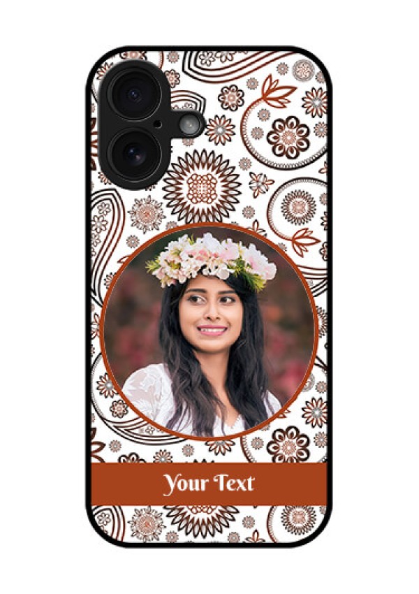 iPhone 16 Custom Glass Phone Case - Abstract Flower Design