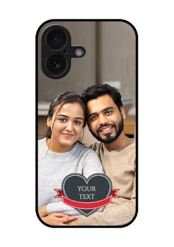 iPhone 16 Custom Glass Phone Case - Just Married Couple Design