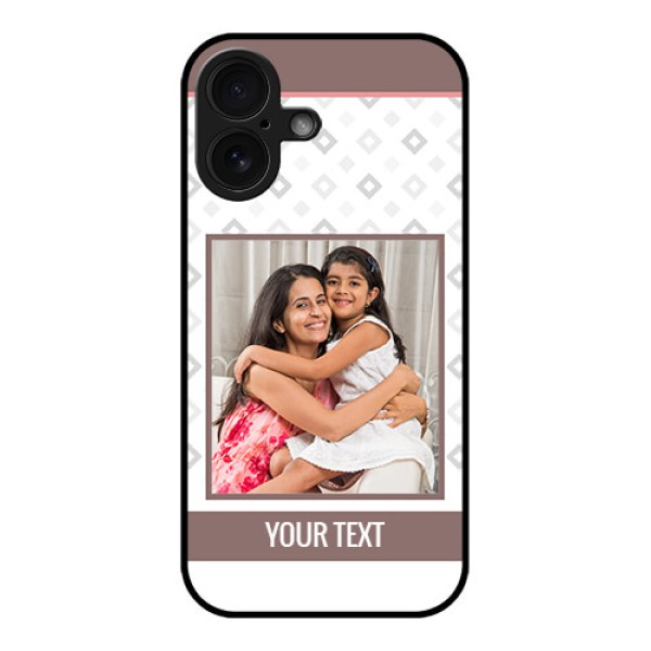 iPhone 16 Custom Glass Phone Case - Simple Diamond Design