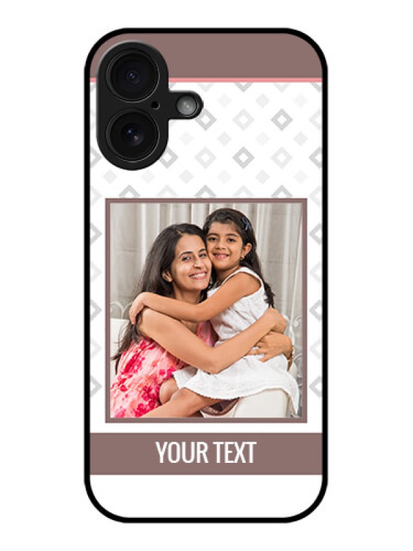 Custom iPhone 16 Custom Glass Phone Case - Simple Diamond Design