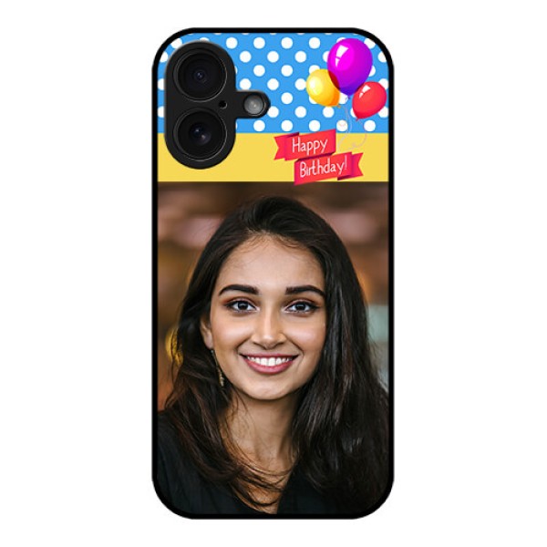 iPhone 16 Custom Glass Phone Case - Happy Birthday Design