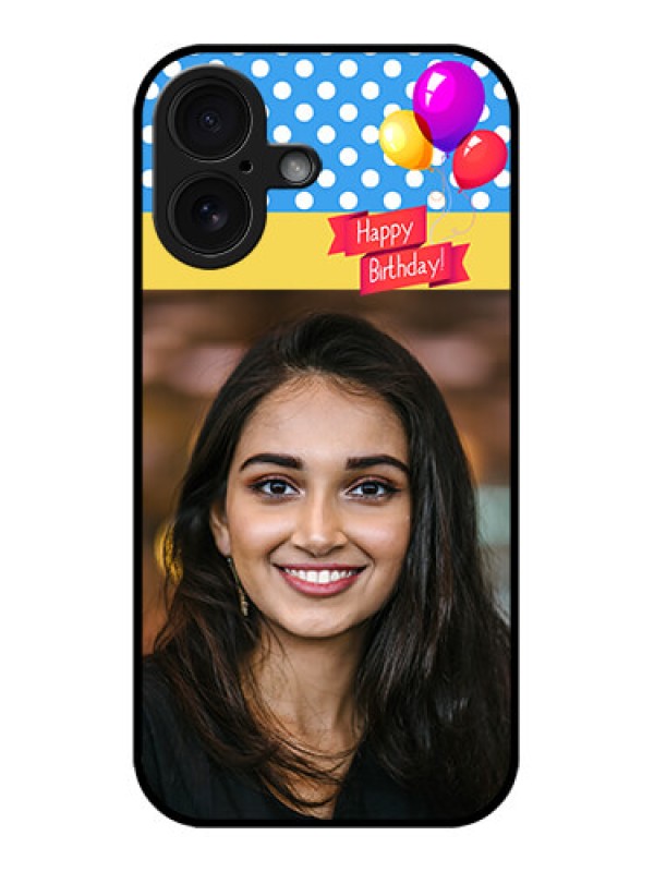 Custom iPhone 16 Custom Glass Phone Case - Happy Birthday Design