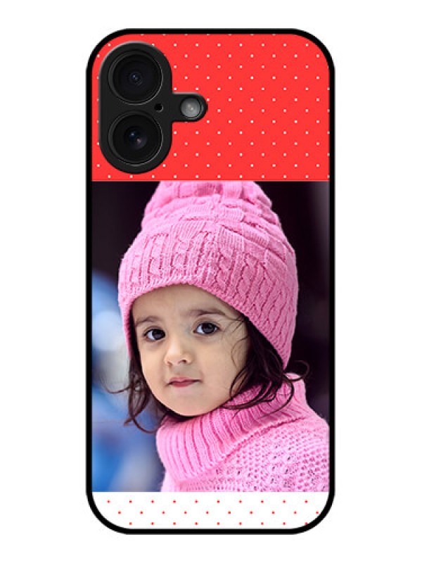Custom iPhone 16 Custom Glass Phone Case - Red Pattern Design