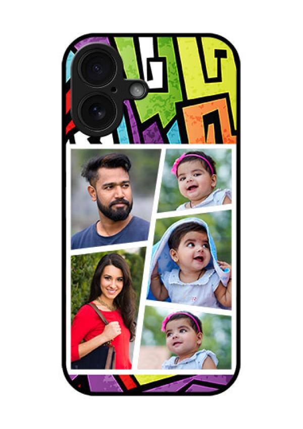 iPhone 16 Custom Glass Phone Case - Graffiti Pattern Design