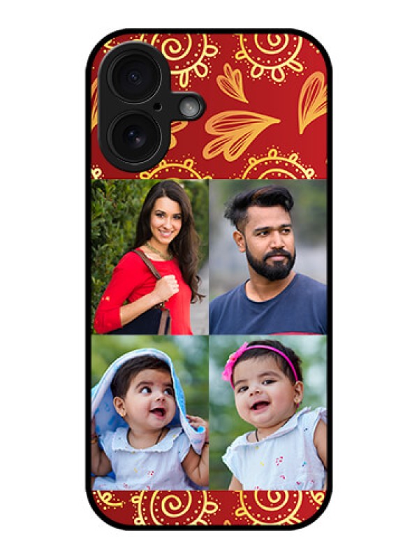 Custom iPhone 16 Custom Glass Phone Case - 4 Image Traditional Design