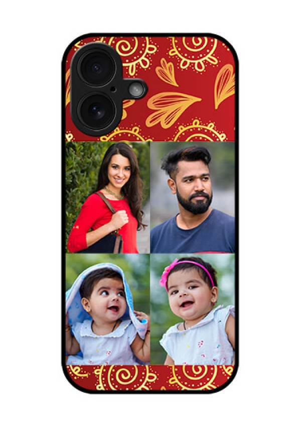 iPhone 16 Custom Glass Phone Case - 4 Image Traditional Design