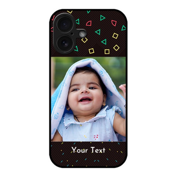 iPhone 16 Custom Glass Phone Case - With Confetti Birthday Design iPhone 16 Custom Glass Phone Case - With Confetti Birthday Design