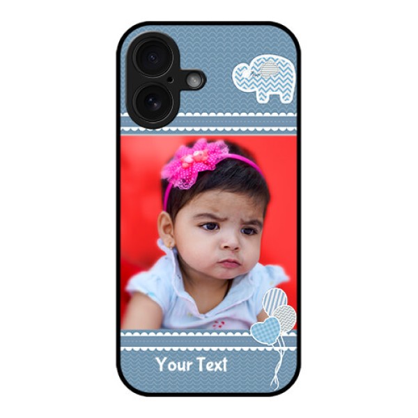 iPhone 16 Custom Glass Phone Case - With Kids Pattern Design