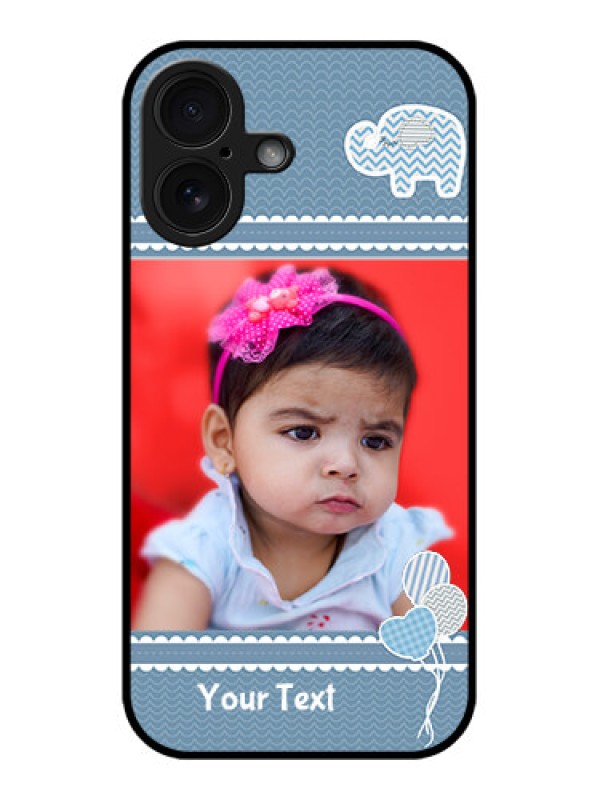 Custom iPhone 16 Custom Glass Phone Case - With Kids Pattern Design