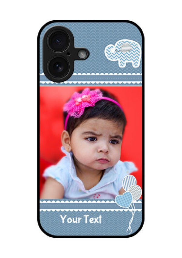 iPhone 16 Custom Glass Phone Case - With Kids Pattern Design