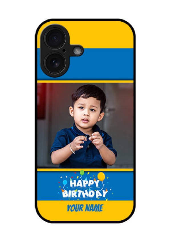 iPhone 16 Custom Glass Phone Case - Birthday Wishes Design