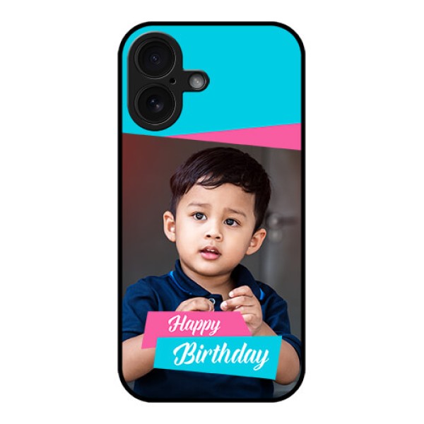 iPhone 16 Custom Glass Phone Case - Image Holder With 2 Color Design iPhone 16 Custom Glass Phone Case - Image Holder With 2 Color Design