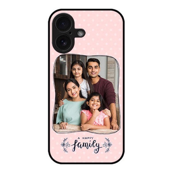 iPhone 16 Custom Glass Phone Case - Family With Dots Design