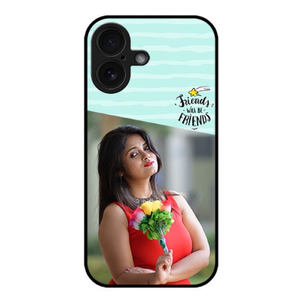 iPhone 16 Custom Glass Phone Case - Friends Picture Icon Design iPhone 16 Custom Glass Phone Case - Friends Picture Icon Design