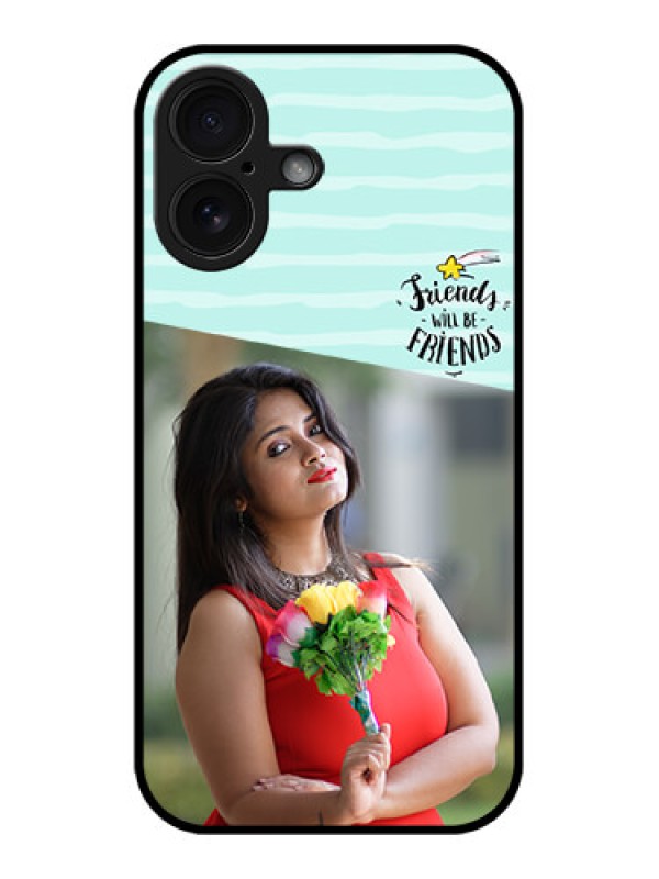Custom iPhone 16 Custom Glass Phone Case - Friends Picture Icon Design